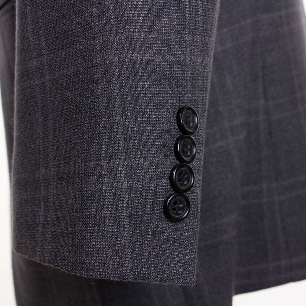 NWT Jos A Bank Mens 40R Gray Check 2btn Wool Sport Coat Jacket‎ MSRP $595 - Picture 6 of 11